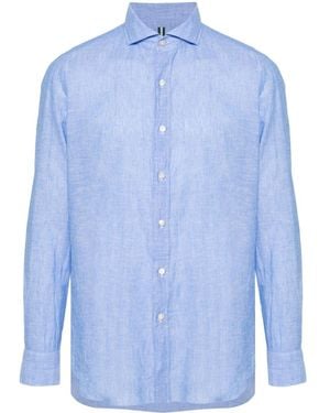 Luigi Borrelli Napoli Slub-Texture Shirt - Blue