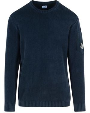 C.P. Company Gerippter Pullover Mit Ärmeltasche - Blau
