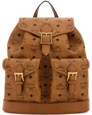 MCM Aren モノグラム バックパック S - ブラウン