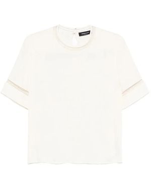 Fabiana Filippi Embroidered-Trim Short-Sleeve Blouse - White