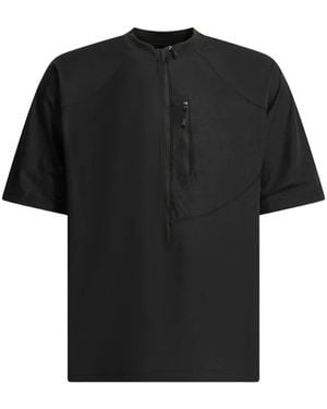 Daiwa Pier39 Half-Zip-T-Shirt Mit Brusttasche - Schwarz