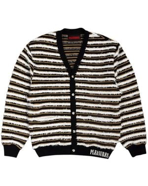 Pleasures Cardigan A Righe - Nero