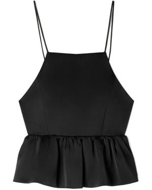 Sandro Ruffled Crop Top - Black