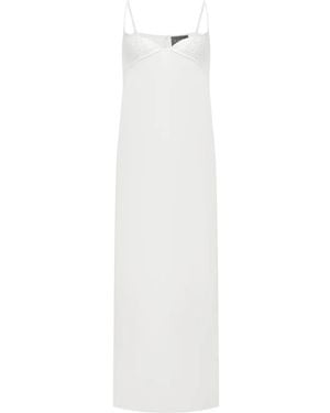 A.M.G Crochet-Panelled Dress - White