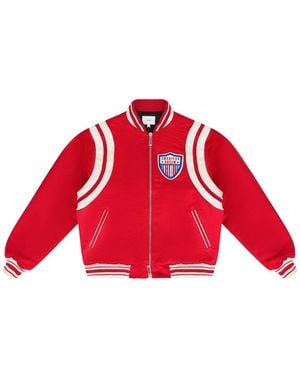 Rhude Satin Bomber Jacket - Red