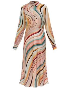 Paul Smith Long-Sleeve Midi Dress - Natural