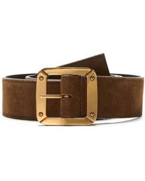 Acne Studios Square-Buckle Leather Belt - Brown