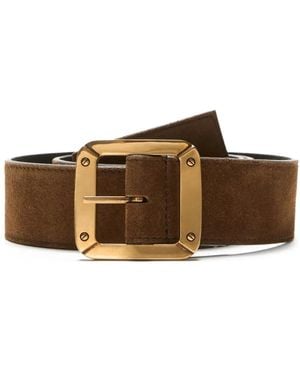 Acne Studios Square-Buckle Leather Belt - Brown