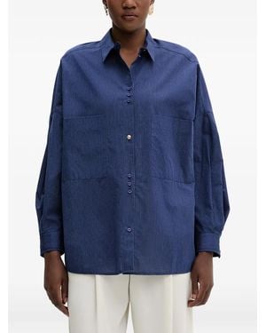 Sessun Fontania Pinstripe-Pattern Long-Sleeve Shirt - Blue