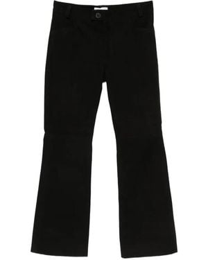 Ernest W. Baker Suede Flared Trousers - Black