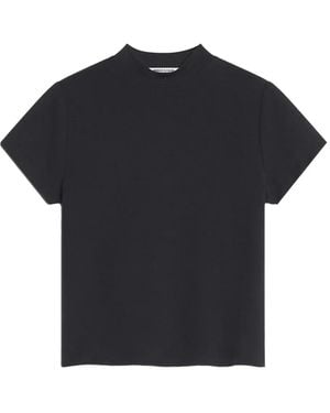 Maison Kitsuné Mock-Neck Short-Sleeve T-Shirt - Black