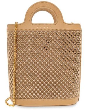 Marni Crystal-Embellished Tote Bag - Natural