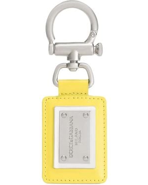Dolce & Gabbana Metal-Plaque Keychain - White