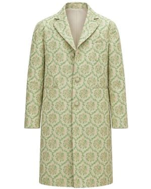 Simone Rocha Manteau Ample Duster À Fleurs En Jacquard - White
