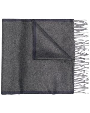 Ferragamo Fringe-Trimmed Silk Scarf - Grey
