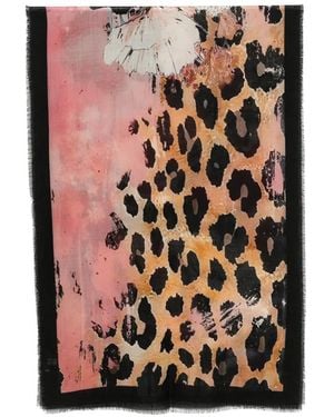 D'Aniello Animal-Print Scarf - Pink