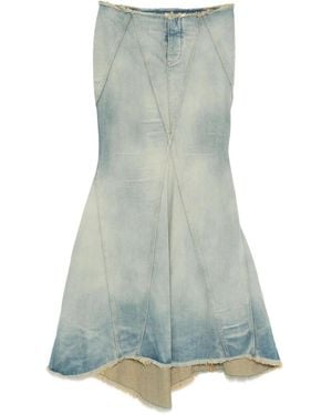 Off-White c/o Virgil Abloh Flared Denim Maxi Skirt - Blue