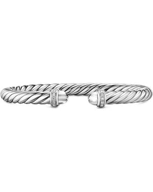 David Yurman Sterling Cable Flex Diamond Bracelet - White