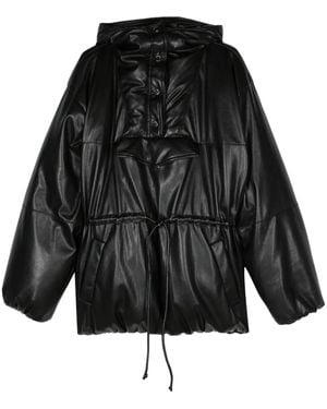 Nanushka Gefütterter Kapuzenmantel - Schwarz