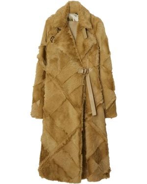 Burberry レザーコート - ナチュラル