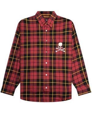MASTERMIND WORLD Skull-Embroidered Plaid Shirt