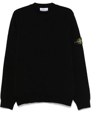 Stone Island Pullover mit Kompass-Patch - Schwarz