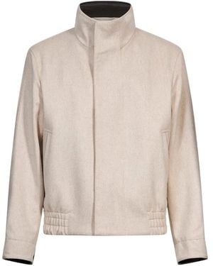 Lardini High-Neck Lightweight Jacket - Natural