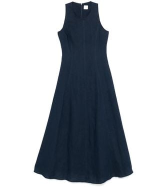 Eleventy Linen Midi Dress - Blue