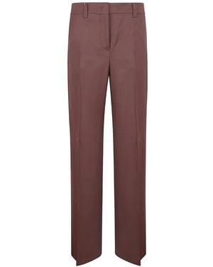 Incotex Pressed-Crease Straight-Leg Trousers - Purple