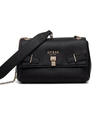 Guess Lock Chain Cross Body Bag - Black