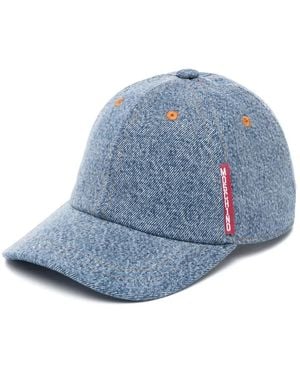 Moschino Logo-Tag Denim Cap - Blue