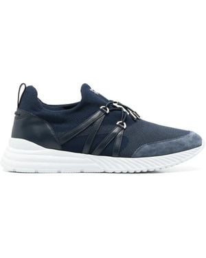 Stefano Ricci Leather-Trimmed Panelled Trainers - Blue