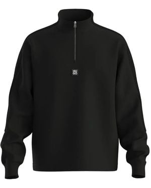 HUGO Jersey con media cremallera - Negro