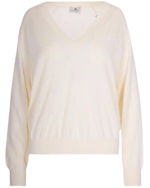 Elisabetta Franchi V-Neck Sweater - White