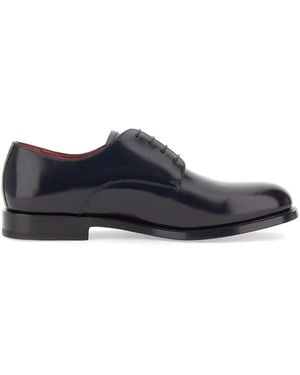 Neil Barrett Leather Lace-Up Derby Shoes - Blue