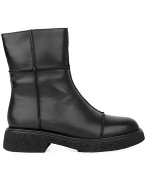 SERGIO MORETTI FIRENZE Leather Ankle Boots - Black