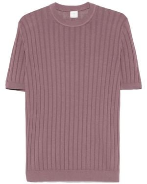Eleventy Camiseta de canalé - Morado