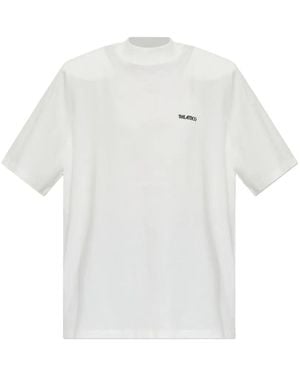 The Attico Shoulder-Pad Logo-Embroidered T-Shirt - White