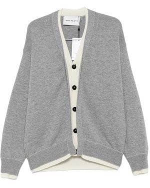 Amaranto Contrast-Trim Button-Up Cardigan - Grey