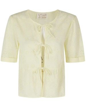 MC2 Saint Barth Alyson Broderie-Anglaise Peplum Blouse - White