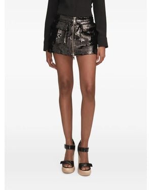 Brandon Maxwell Sterling Sequin-Embellished Mini Skirt - Black