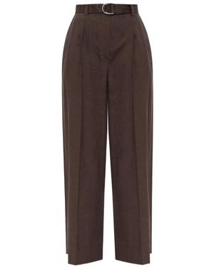 Helmut Lang High-Waisted Belted Trousers - Brown