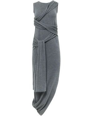 JW Anderson Draped Tie-Waist Dress - Gray