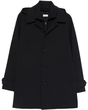 Fursac Button Hooded Parka - Black