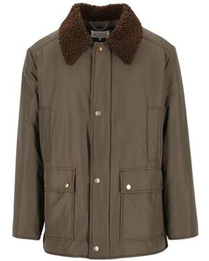 Maison Margiela Fleece-Collar Hunting Jacket - Brown