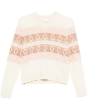 Moncler Pull À Motif Géométrique - Blanc