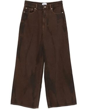 Ganni Jean Ample À Imprimé Tie Dye - Marron