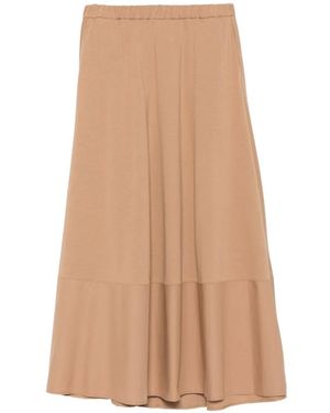 Max Mara Lribes Elasticated-Waist Paneled Midi Skirt - Natural