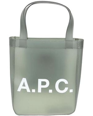 A.P.C. Logo-Print Tote Bag - Green