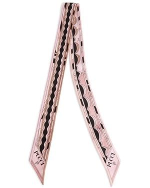 PUCCI Mixed-Print Silk Twill Scarf - White
